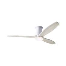 Load image into Gallery viewer, Arbor DC LED Flush Mount Ceiling Fan in Gloss White (Whitewash Blade).
