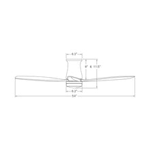 Load image into Gallery viewer, Arbor DC LED Flush Mount Ceiling Fan - line drawing.
