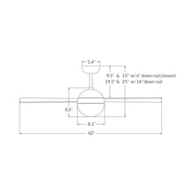 Load image into Gallery viewer, Ball 42-Inch Ceiling Fan - line drawing.
