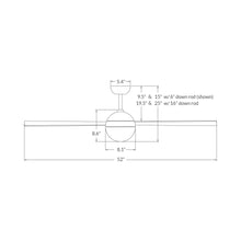 Load image into Gallery viewer, Ball 52-Inch Ceiling Fan - line drawing.
