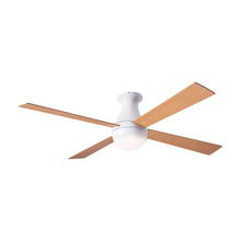 Load image into Gallery viewer, Ball 52-Inch Flush Mount Ceiling Fan in Gloss White/Maple (LED).

