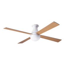 Load image into Gallery viewer, Ball 52-Inch Flush Mount Ceiling Fan in Gloss White/Maple (Non-LED).
