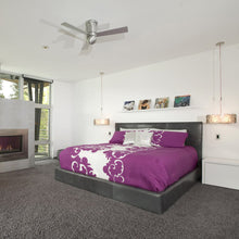 Load image into Gallery viewer, Cirrus DC Flush Mount Ceiling Fan in bedroom.
