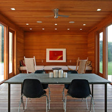 Load image into Gallery viewer, Cirrus DC Flush Mount Ceiling Fan in living room.
