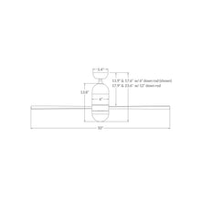 Load image into Gallery viewer, Cirrus DC LED Flush Mount Ceiling Fan - line drawing.
