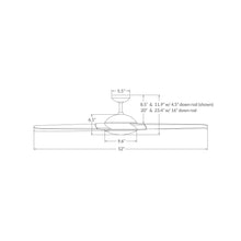 Load image into Gallery viewer, Flow Ceiling Fan - line drawing.
