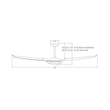 Load image into Gallery viewer, IC/Air 2 LED Ceiling Fan - line drawing.
