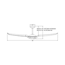 Load image into Gallery viewer, IC/Air 3 LED Ceiling Fan - line drawing.
