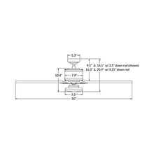 Load image into Gallery viewer, Industry DC LED Ceiling Fan - line drawing.
