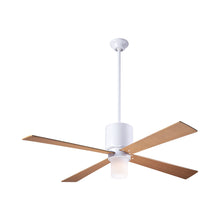 Load image into Gallery viewer, Lapa LED Ceiling Fan in Gloss White/Maple.
