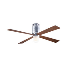 Load image into Gallery viewer, Lapa LED Flush Mount Ceiling Fan in Galvanized/Mahogany.
