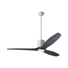 Load image into Gallery viewer, LeatherLuxe DC Ceiling Fan in Gloss White/Ivory Leather/Ebony.
