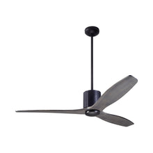 Load image into Gallery viewer, LeatherLuxe DC Ceiling Fan in Dark Bronze/Black Leather/Graywash.
