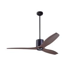 Load image into Gallery viewer, LeatherLuxe DC Ceiling Fan in Dark Bronze/Black Leather/Mahogany.
