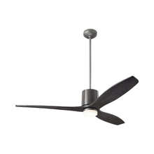 Load image into Gallery viewer, LeatherLuxe DC LED Ceiling Fan in Graphite/Gray Leather/Ebony.
