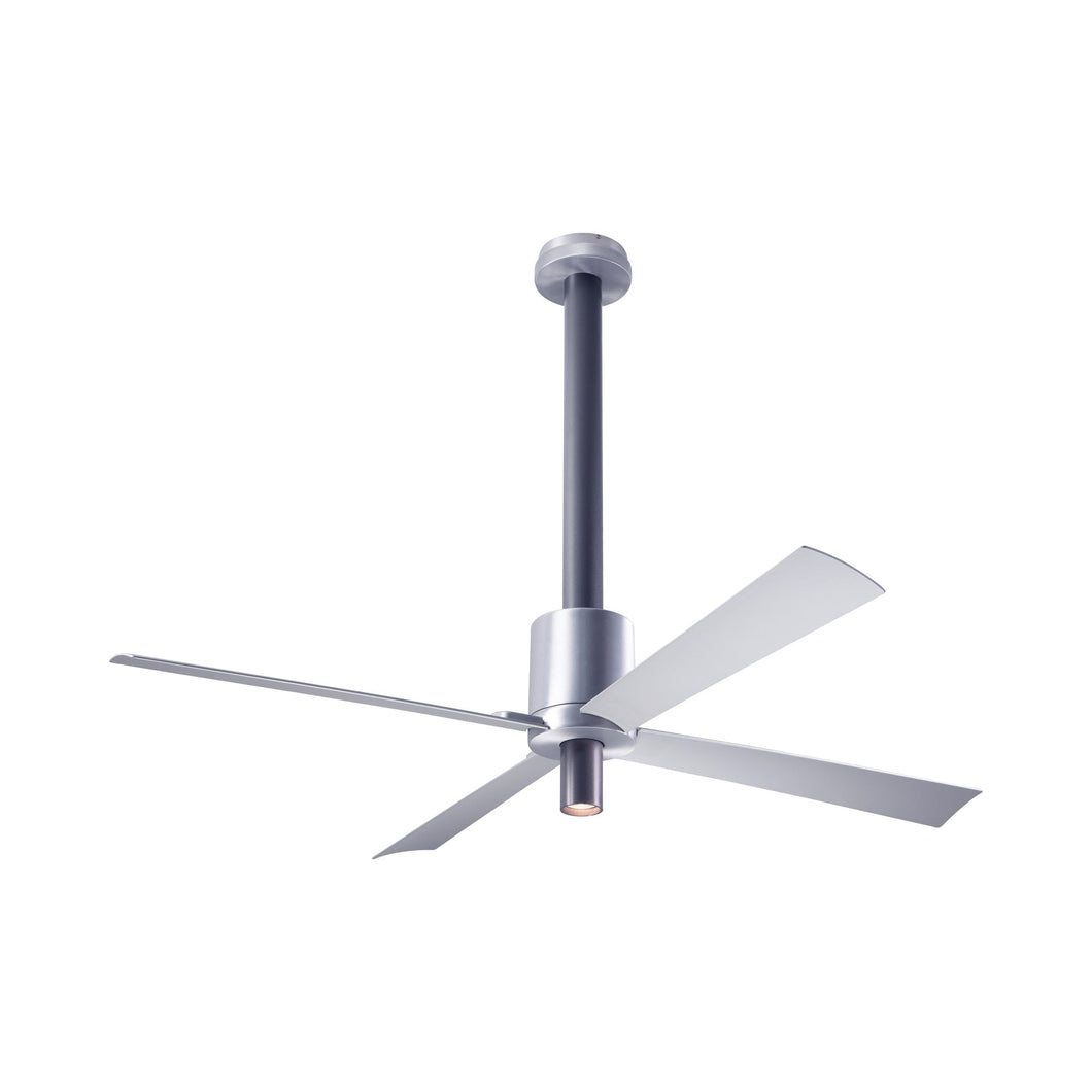 Pensi DC LED Ceiling Fan in Aluminum/Aluminum.