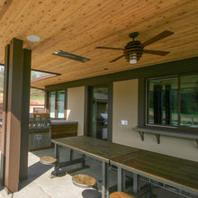 Load image into Gallery viewer, Stella LED Ceiling Fan in Outside Area.
