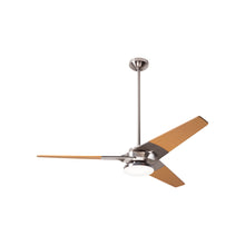 Load image into Gallery viewer, Torsion 52-Inch 20W LED Ceiling Fan in Bright Nickel/Maple (52-Inch).
