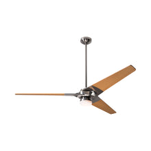 Load image into Gallery viewer, Torsion 62-Inch 17W LED Ceiling Fan in Bright Nickel/Maple (62-Inch).
