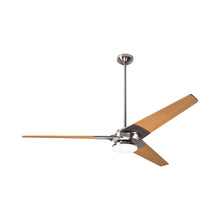 Load image into Gallery viewer, Torsion 62-Inch 20W LED Ceiling Fan in Bright Nickel/Maple (62-Inch).
