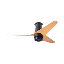 Load image into Gallery viewer, Velo DC Flush Mount Ceiling Fan in Dark Bronze/Maple.
