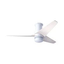 Load image into Gallery viewer, Velo DC Flush Mount Ceiling Fan in Gloss White/Whitewash.
