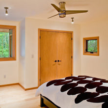 Load image into Gallery viewer, Velo DC Flush Mount Ceiling Fan in bedroom.
