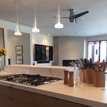 Load image into Gallery viewer, Velo DC Flush Mount Ceiling Fan in kitchen.
