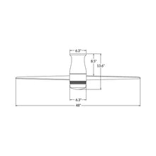 Load image into Gallery viewer, Velo DC Flush Mount Ceiling Fan - line drawing.
