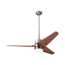 Load image into Gallery viewer, Velo DC LED Ceiling Fan in Bright Nickel/Mahogany.
