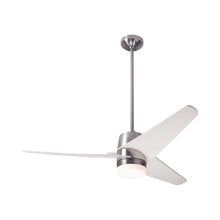 Load image into Gallery viewer, Velo DC LED Ceiling Fan in Bright Nickel/Whitewash.
