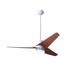 Load image into Gallery viewer, Velo DC LED Ceiling Fan in Gloss White/Mahogany.
