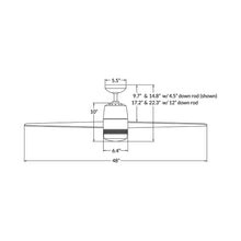 Load image into Gallery viewer, Velo DC LED Ceiling Fan - line drawing.
