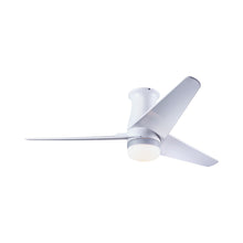 Load image into Gallery viewer, Velo DC LED Flush Mount Ceiling Fan in Gloss White/White.
