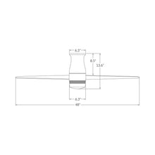 Load image into Gallery viewer, Velo DC LED Flush Mount Ceiling Fan - line drawing.
