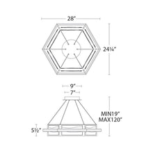 Load image into Gallery viewer, Atlantis LED Pendant Light - line drawing.
