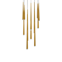 Load image into Gallery viewer, Cascade LED Multi Light Pendant Light in Aged Brass/Crystal (13-Light).
