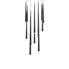 Load image into Gallery viewer, Cascade LED Multi Light Pendant Light in Black/Crystal (13-Light).
