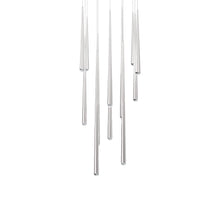 Load image into Gallery viewer, Cascade LED Multi Light Pendant Light in Polished Nickel/Crystal (13-Light).
