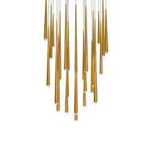 Load image into Gallery viewer, Cascade LED Multi Light Pendant Light in Aged Brass/Crystal (25-Light).
