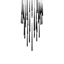 Load image into Gallery viewer, Cascade LED Multi Light Pendant Light in Black/Etched Glass (41-Light).
