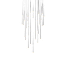 Load image into Gallery viewer, Cascade LED Multi Light Pendant Light in Polished Nickel/Etched Glass (41-Light).
