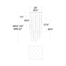 Load image into Gallery viewer, Cascade LED Multi Light Pendant Light - line drawing.
