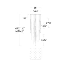 Load image into Gallery viewer, Cascade LED Multi Light Pendant Light - line drawing.
