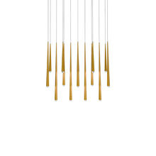 Load image into Gallery viewer, Cascade Linear LED Chandelier in Aged Brass/Crystal (14-Light).
