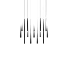Load image into Gallery viewer, Cascade Linear LED Chandelier in Black/Crystal (14-Light).
