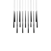 Load image into Gallery viewer, Cascade Linear LED Chandelier in Black/Etched Glass (14-Light).
