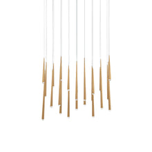 Load image into Gallery viewer, Cascade Linear LED Chandelier in Aged Brass/Crystal (23-Light).

