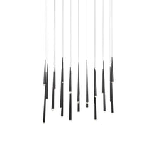 Load image into Gallery viewer, Cascade Linear LED Chandelier in Black/Crystal (23-Light).
