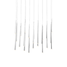 Load image into Gallery viewer, Cascade Linear LED Chandelier in Polished Nickel/Etched Glass (23-Light).
